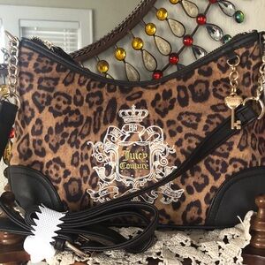 NWT Juicy Couture Leopard Print Juicy For All Hobo/Crossbody Handbag
